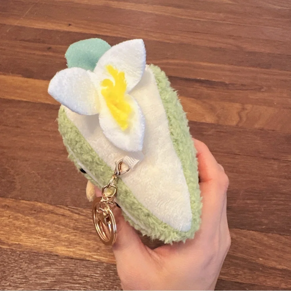 Green Cake Slice Plush Keychain Kawaii Dessert Bag Charm Cute Soft Gift